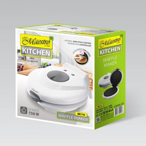Vaffeljern Maestro MR-716 - rund, justerbar temperatur, 750 W