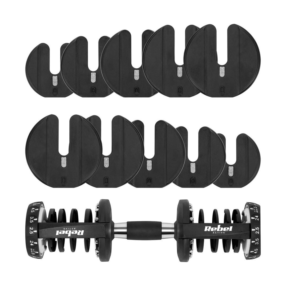 Håndvægt justerbar 24 kg - Rebel Active billede