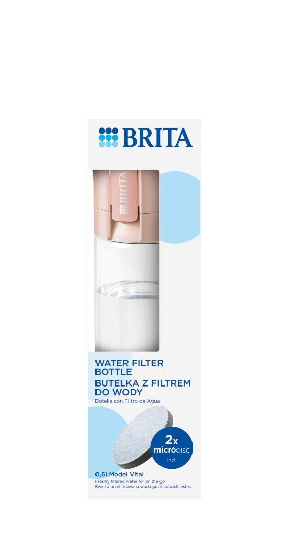 Vandflaske med filter BRITA Vital, fersken - 0,6 l, inkl. 2 MicroDisc billede