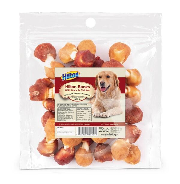 Hundegodbidder Hilton Bones med and og kylling – tyggeben – 500 g billede