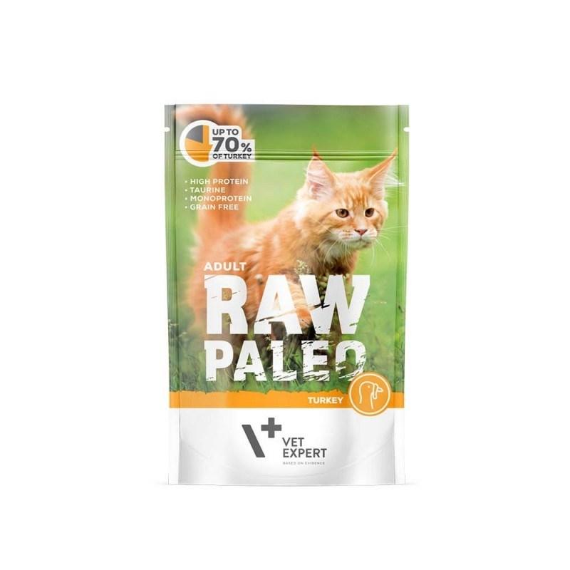 Vådfoder til kat – VetExpert Raw Paleo Adult, kalkun, 100 g billede