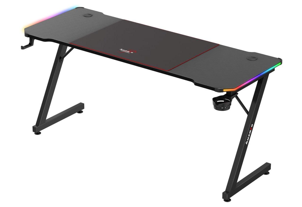 Gaming bord Huzaro Hero 4.8 RGB – sort, 160×60 cm billede