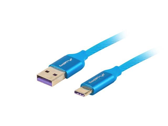 USB-C kabel 1 m – Lanberg – USB-A til USB-C, USB 2.0, blå billede