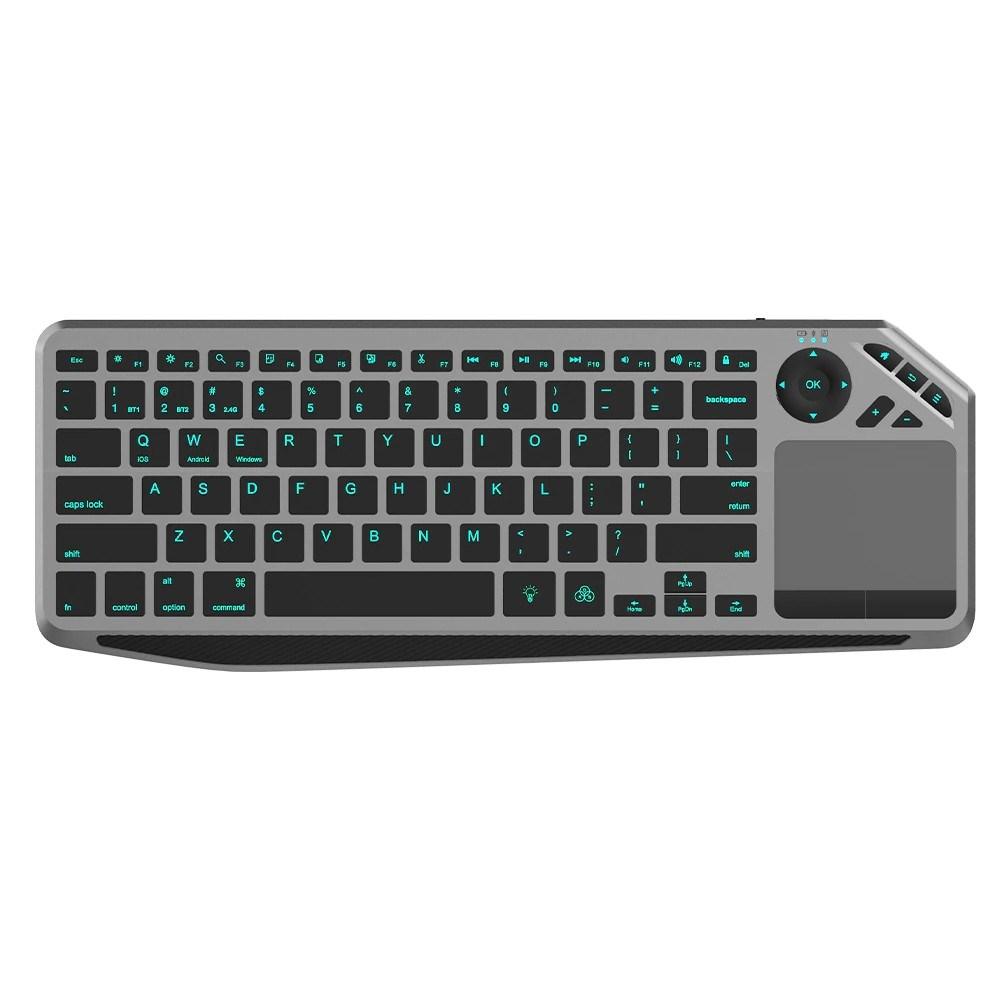 TrÃ¥dlÃ¸st tastatur TECHly ICTB9801TB - RF + Bluetooth, mini, bagbelyst, sort billede