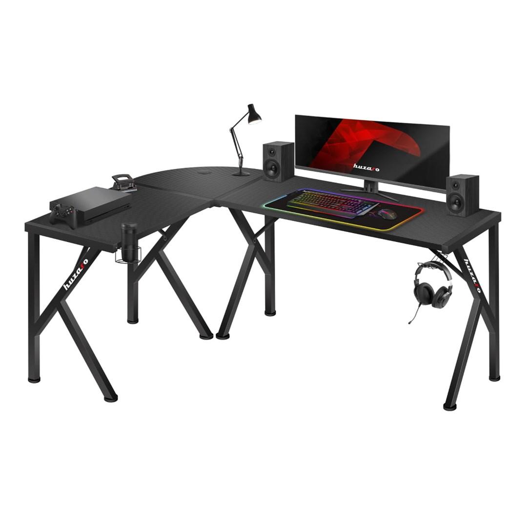 Gaming bord Huzaro Hero 6.3 - sort hjørneskrivebord billede