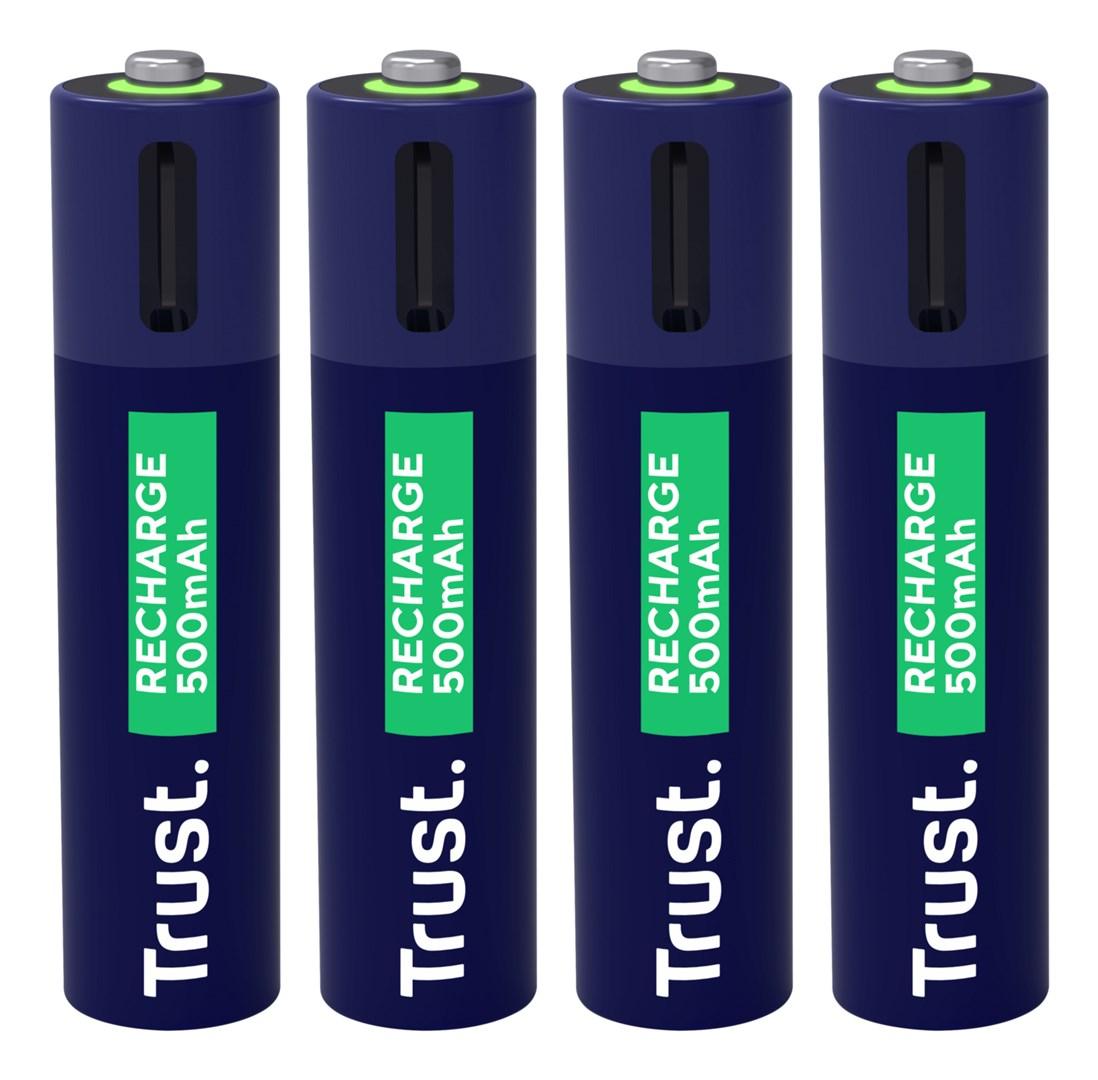 Trust - Batteri - USB-C + batteri 4 x AAA - (genopladeligt) - 500 mAh