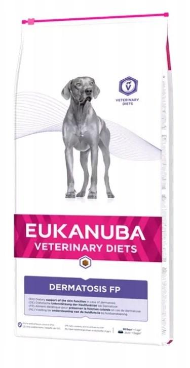 Hundefoder Eukanuba Veterinary Diets Dermatosis FP 12 kg – fisk billede
