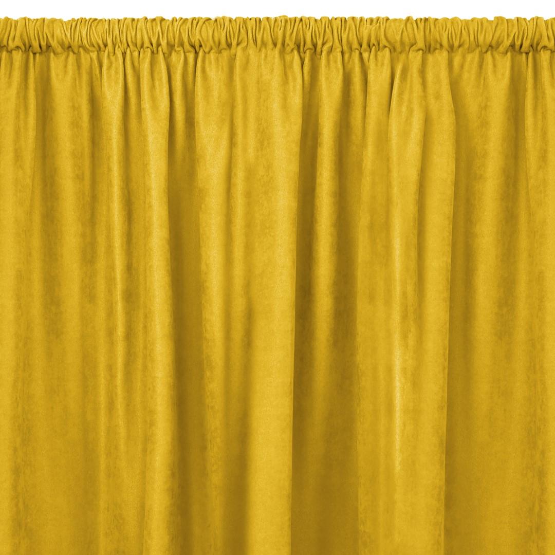 Mørklægningsgardin 280x300 cm - HOMEDE MILANA, sennepsgul, klassisk tunnel 5 cm, chenille billede