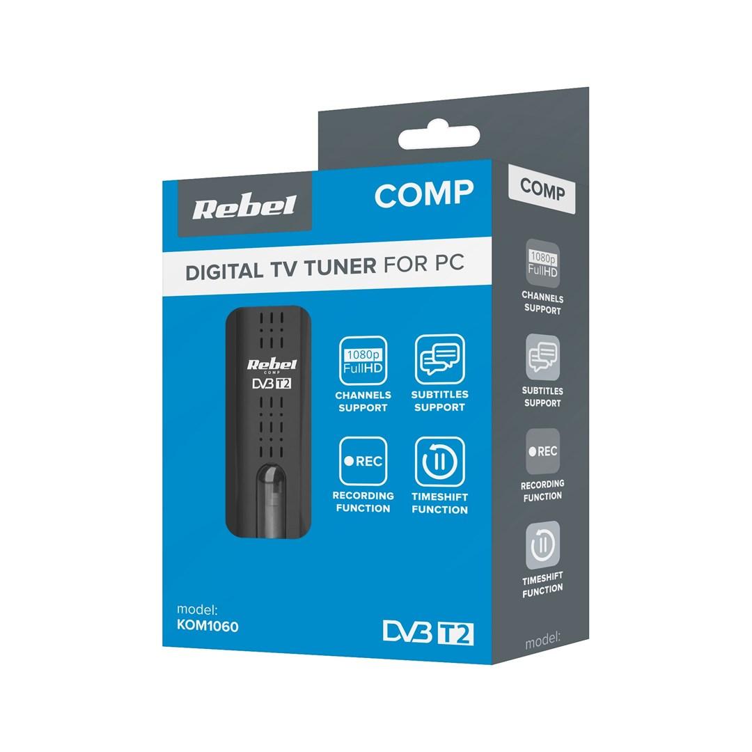 TV-tuner USB Rebel Comp DVB-T2/DVB-C/DVB-T H.265 HEVC billede