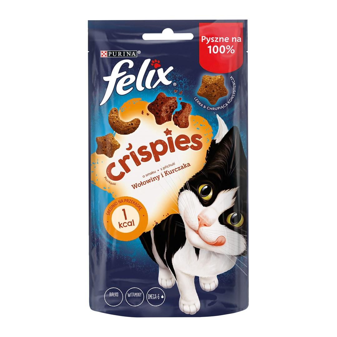 Kattesnacks Purina Felix Crispies - okse & kylling, 45 g billede
