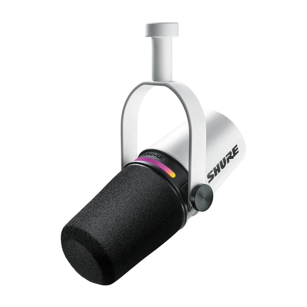 Mikrofon til podcast – Shure MV7+-W med XLR/USB-C, hvid