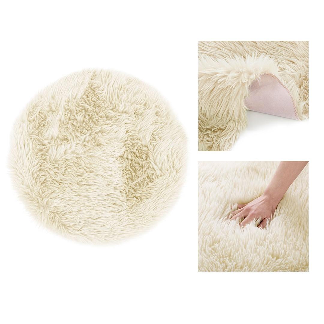 Rundt gulvtæppe 90 cm - Amelia Home Dokka, beige billede