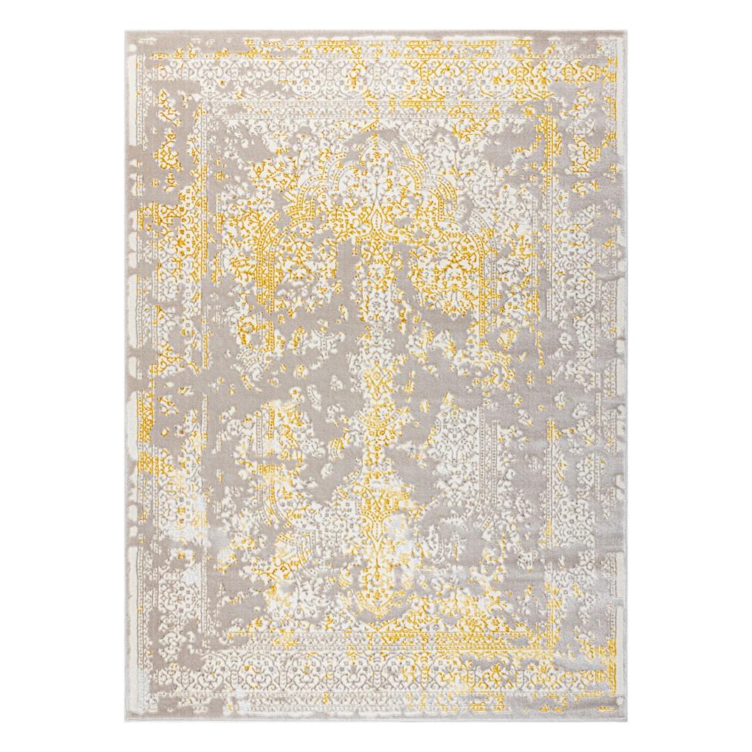 Gulvtæppe Hakano Iona Ornament 3 - beige/sennepsgul 80×150 cm billede