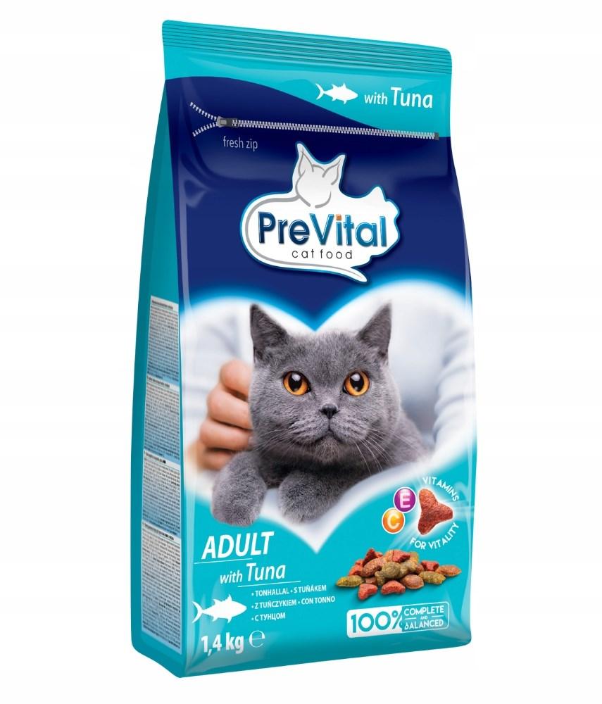 Tørfoder til kat – PREVITAL Adult med tun, 1,4 kg billede
