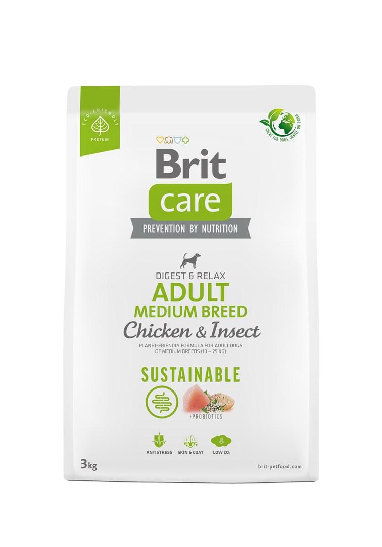 Hundefoder Brit Care Sustainable Adult Medium – Kylling & Insekt, 3 kg billede