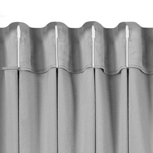 Mørklægningsgardin HOMEDE VILA – beige fløjl, 530×225 cm, klassisk, Flex 9,5 cm med dobbelt overlap