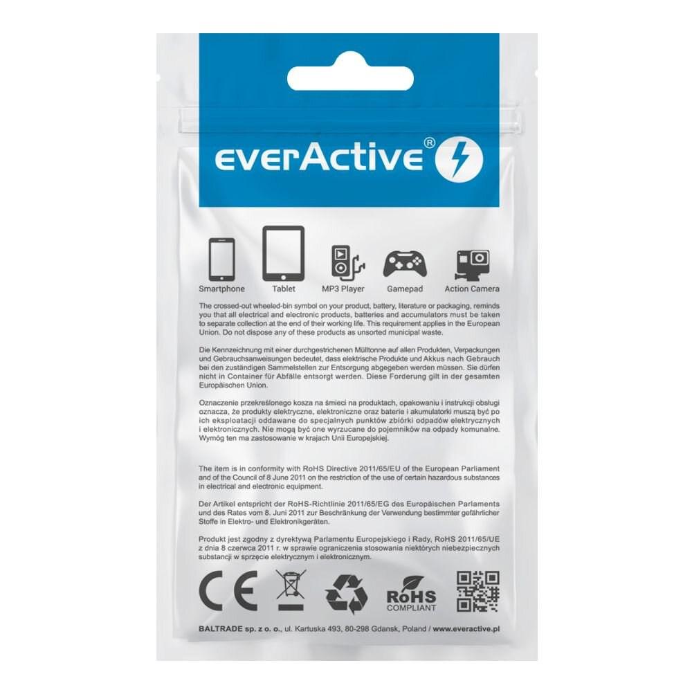 USB-C kabel 1 m - everActive, sort flettet, hurtig opladning 3A billede