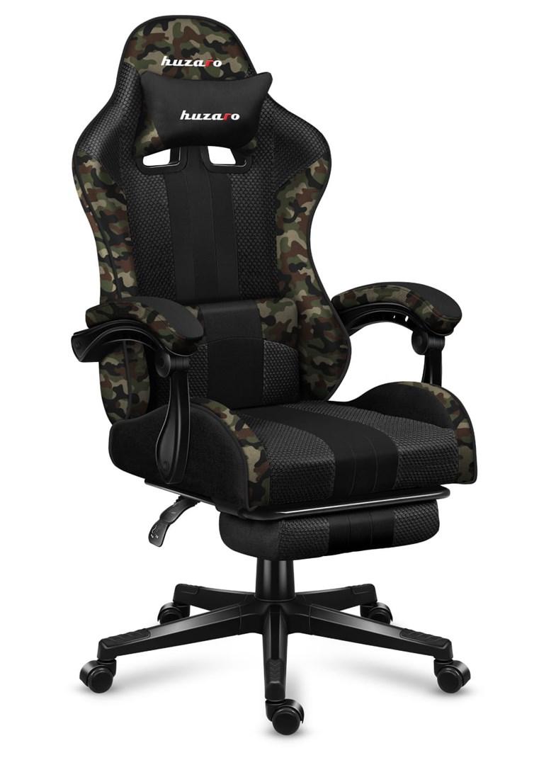 Gamerstol Huzaro Force 4.7 Camo Mesh – ergonomisk stol med fodstøtte billede