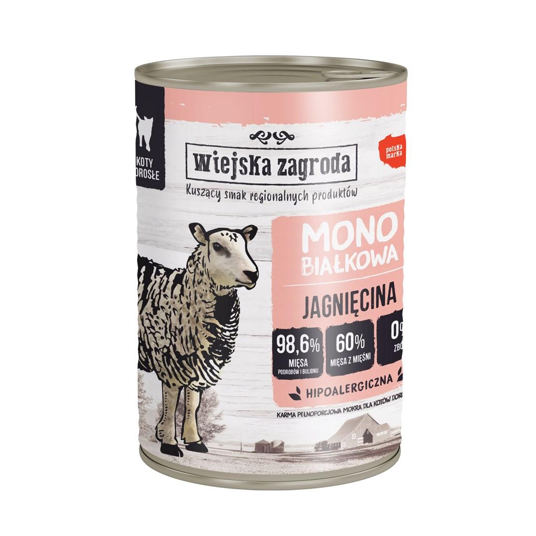 Vådfoder til kat – Wiejska Zagroda Monoprotein Lam 400 g billede