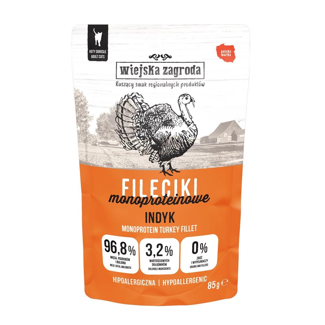 Vådfoder til kat – Wiejska Zagroda Monoprotein Kalkunfilet 85 g billede