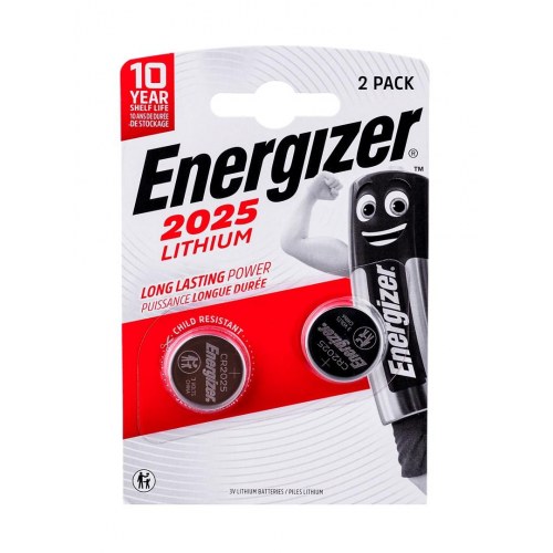 Knappcelle batteri Energizer CR2025 3 V – 2 stk.