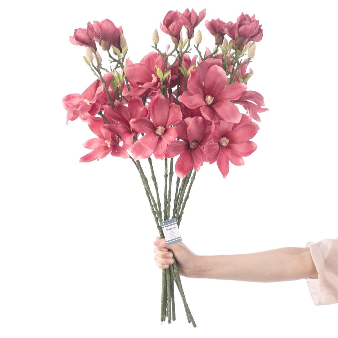 Kunstig magnolia - AmeliaHome, lyserød, 69 cm billede