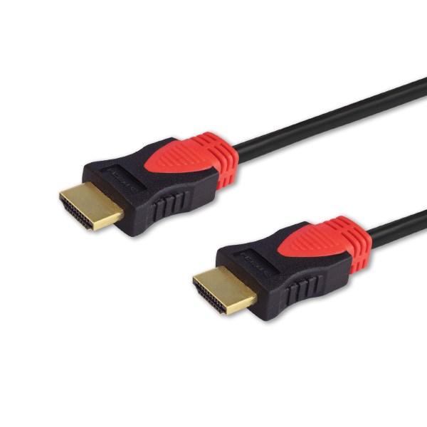 HDMI-kabel 10 m – Savio CL-141, HDMI 2.0, sort/rød billede