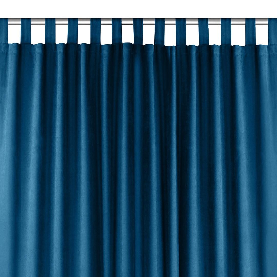 Mørklægningsgardin HOMEDE MILANA - indigo, chenille, stropper 10 cm, 420×270 cm billede