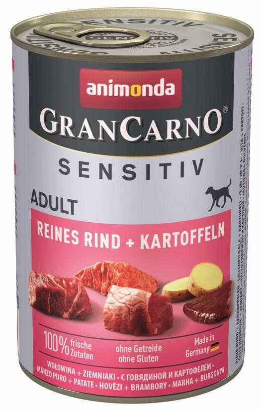 Hundefoder vådfoder animonda GranCarno Adult Sensitiv oksekød med kartofler – 400 g billede