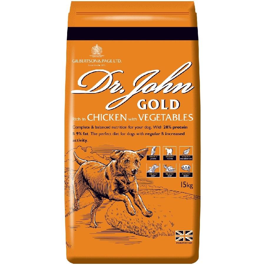 Hundefoder tørfoder Dr. John Gold Kylling 15 kg billede