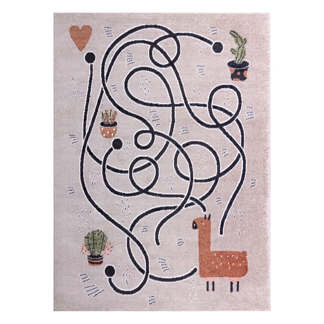 Gulvtæppe til børneværelse Hakano Beo Game - beige 120×170 billede