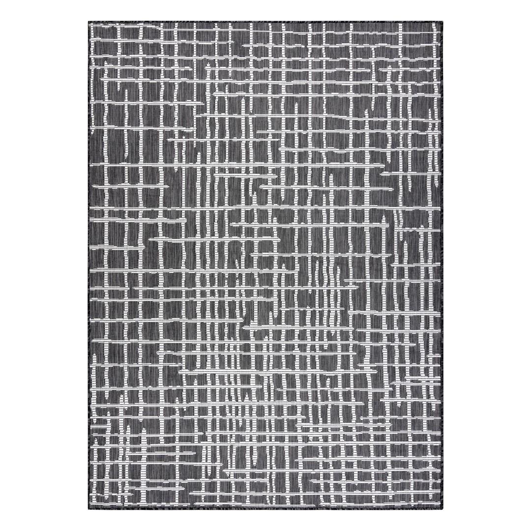 Gulvtæppe - Hakano Vinea Lines, sort/creme 160×220 billede