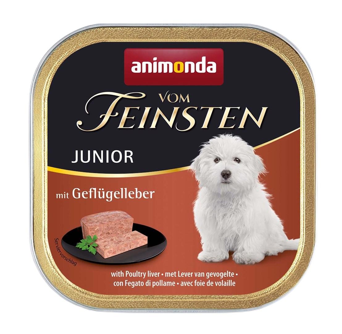 Hundefoder vådfoder animonda Vom Feinsten Junior med fjerkrælever, 150 g billede