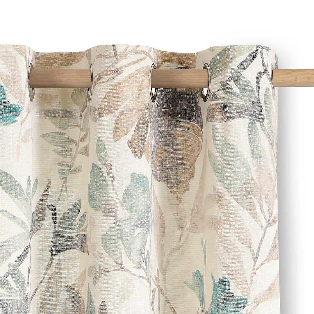 Gardin med øskner RESTILO Celesta - brun, vintage, 135×250 cm billede