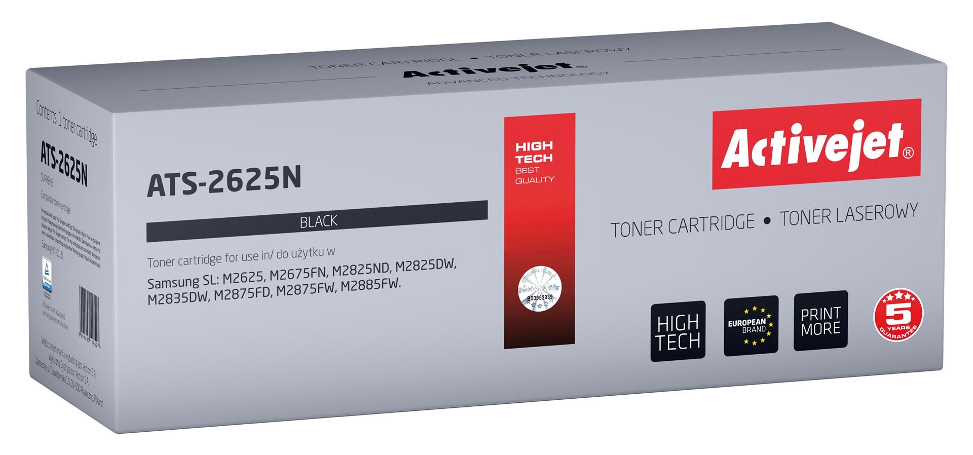 Tonerpatron Activejet ATS-2625N – erstatning for Samsung MLT-D116L, sort, 3.000 sider billede
