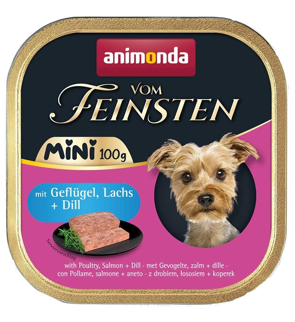 Hundefoder vådfoder animonda Vom Feinsten Mini med fjerkræ, laks og dild – 100 g billede