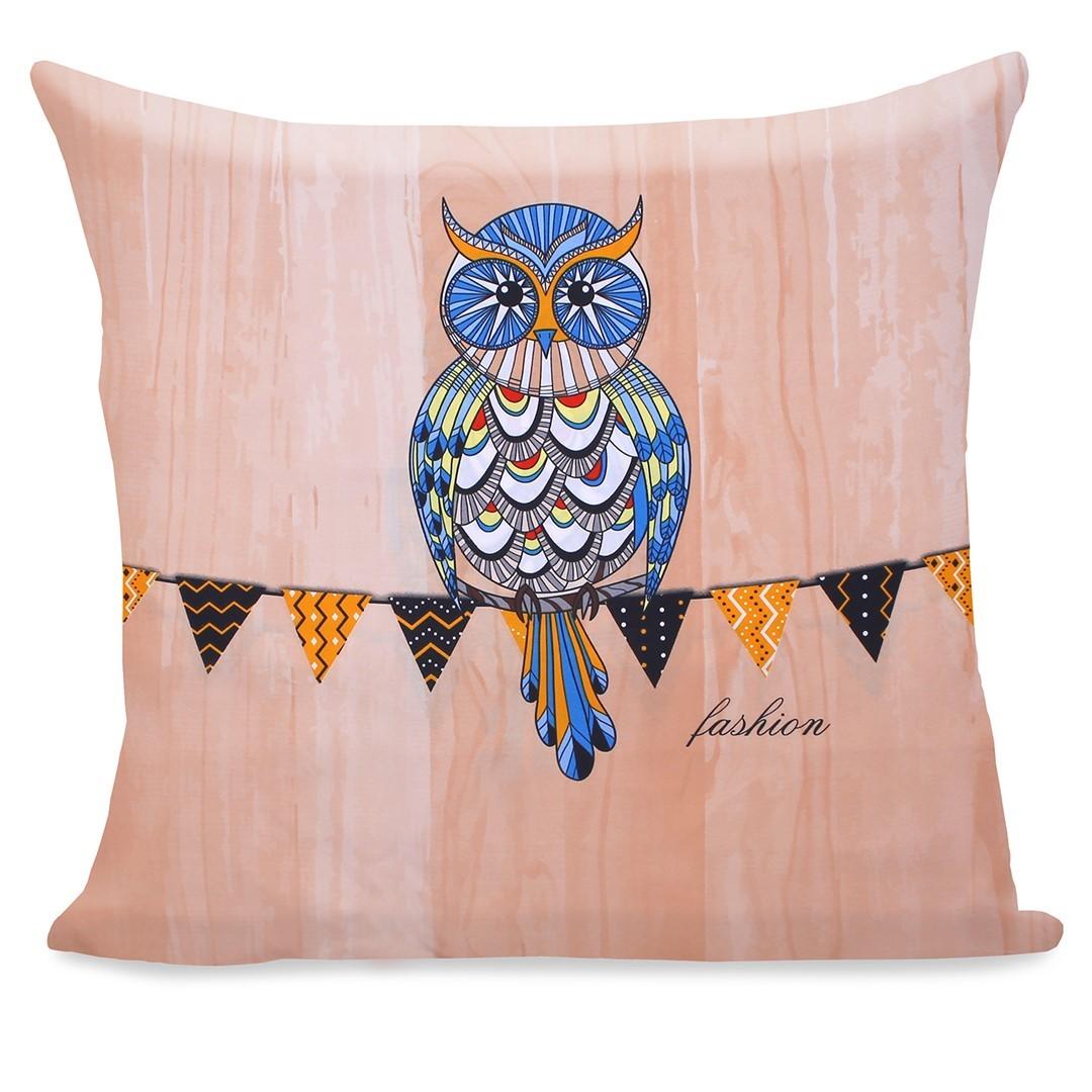 Pudebetræk i mikrofiber - Owls kollektion, lynlås billede