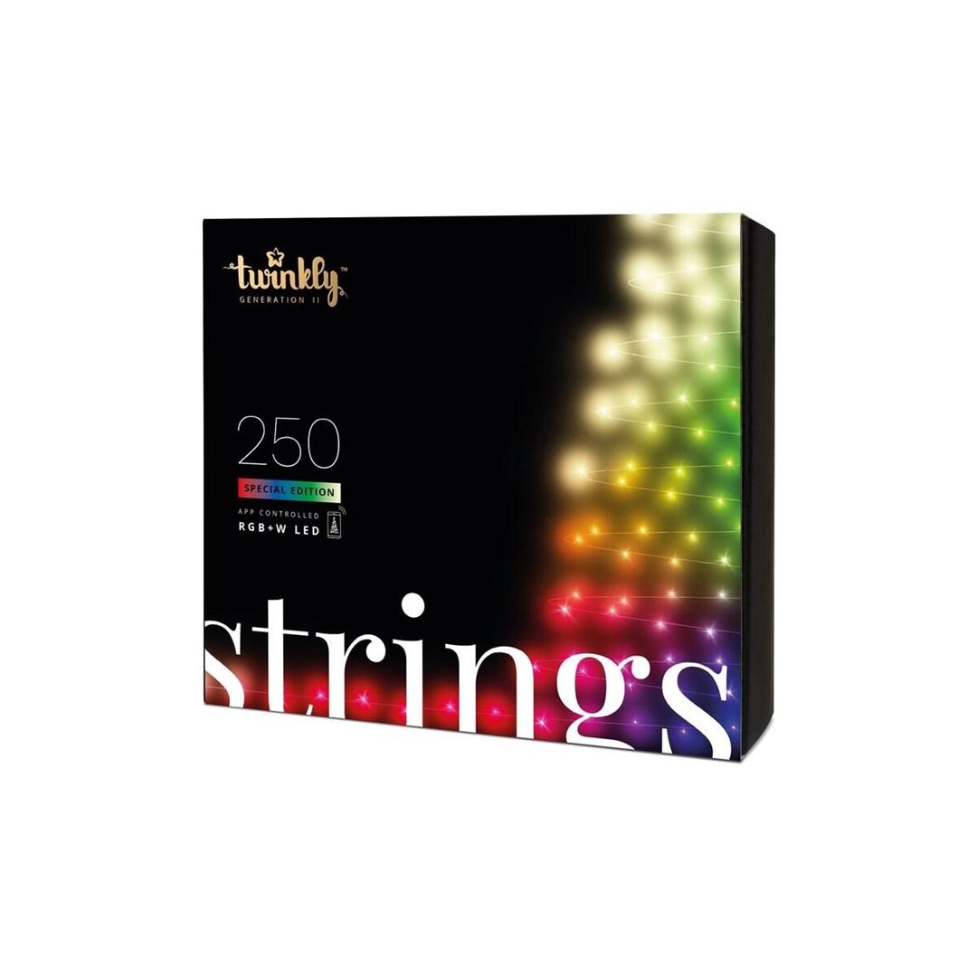 Juletræslys LED 20 m - Twinkly Strings 250 Special Edition RGB+W, app-styret
