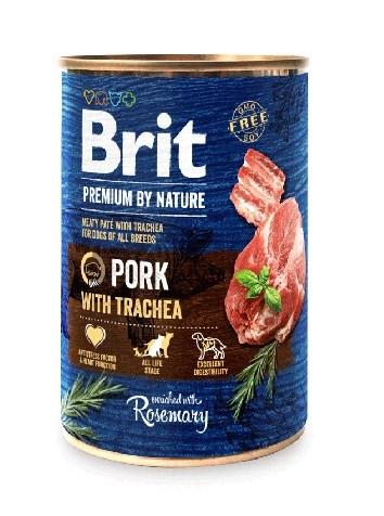 Hundefoder vådfoder Brit Premium by Nature – Svinekød med luftrør, 400 g billede