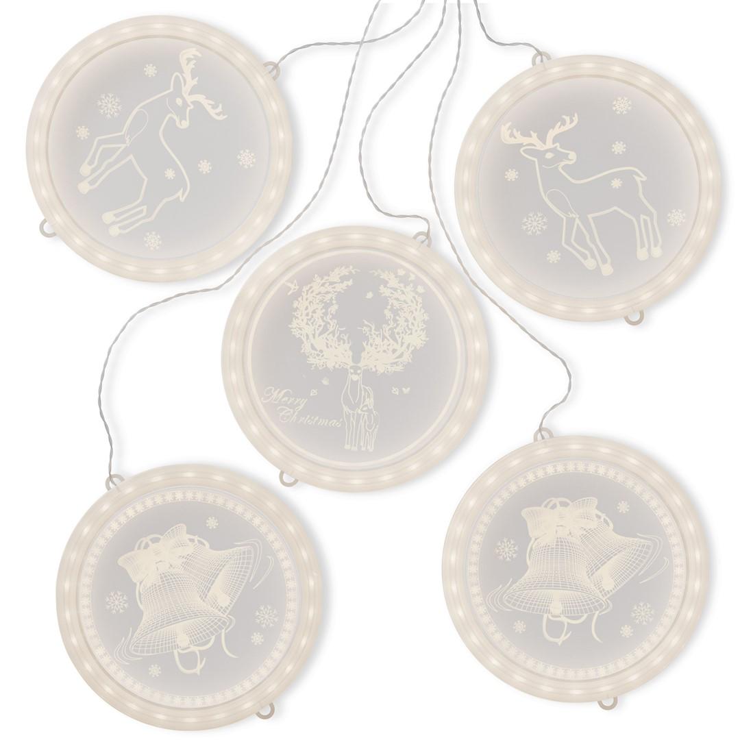 Julelys vinduesdekoration - AmeliaHome Reindeers Mess, transparent, indendørs billede