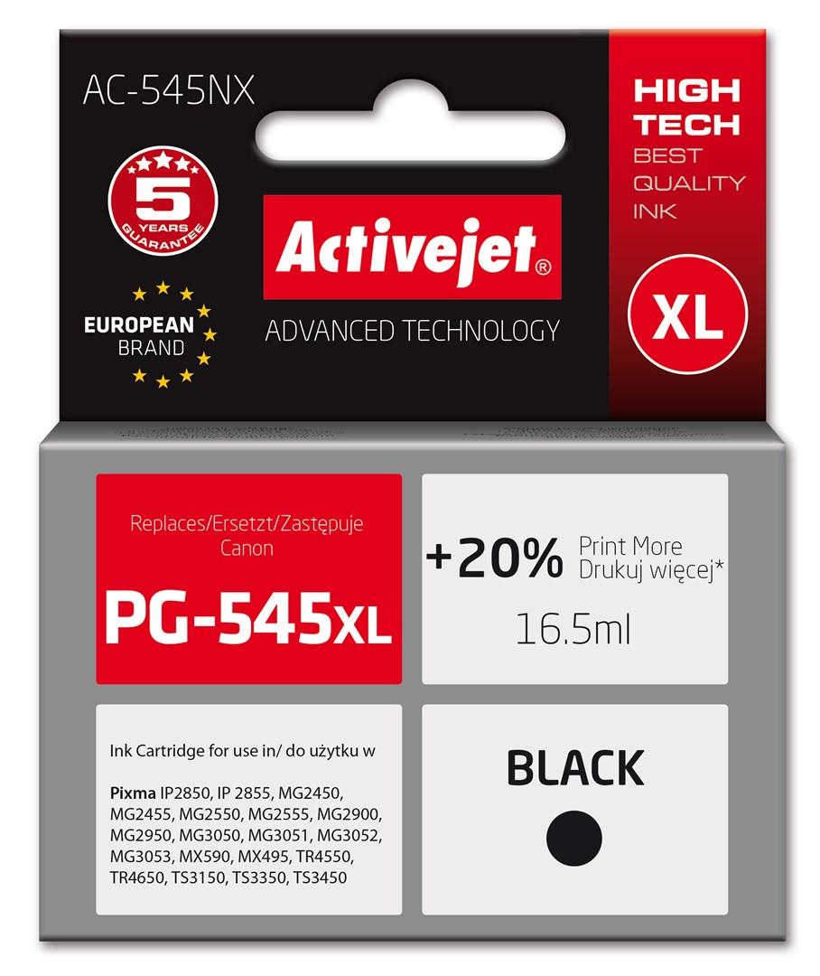 Blækpatron til Canon PG-545XL – Activejet AC-545NX, sort, 16,5 ml (XL) billede