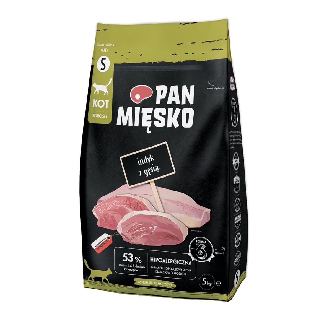 Tørfoder til kat - PAN MIĘSKO kalkun med gås, Small - 5 kg billede
