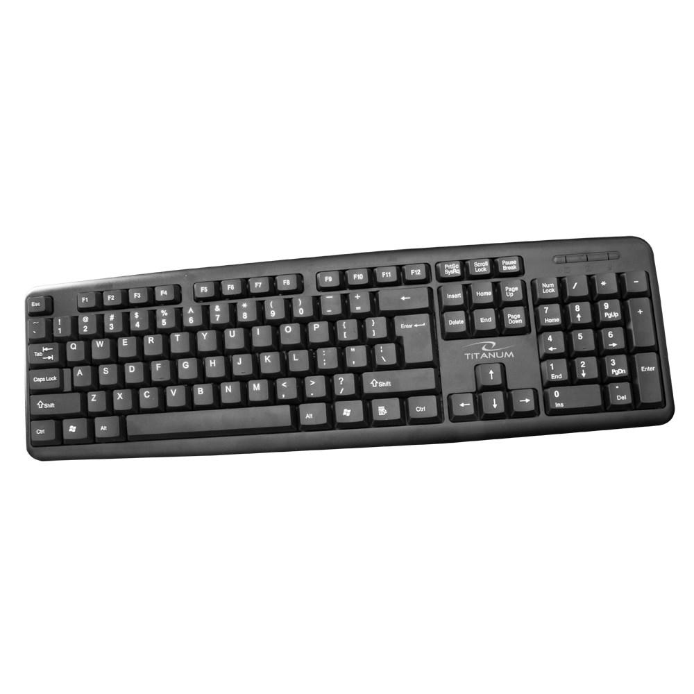 Tastatur med kabel TITANUM TK101 - USB, sort billede