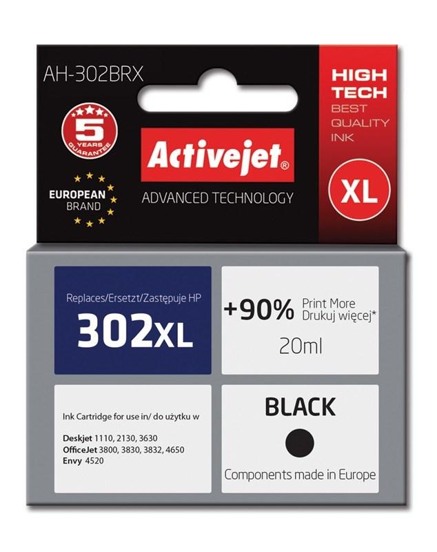 Blækpatron til HP 302XL – Activejet Premium, sort, 20 ml (kompatibel) billede