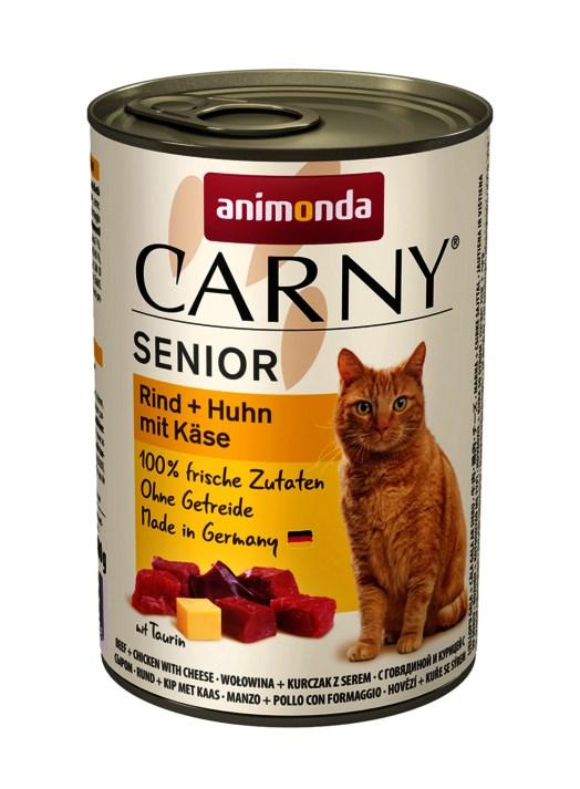Vådfoder til kat – animonda Carny Senior okse og kylling med ost, 400 g billede