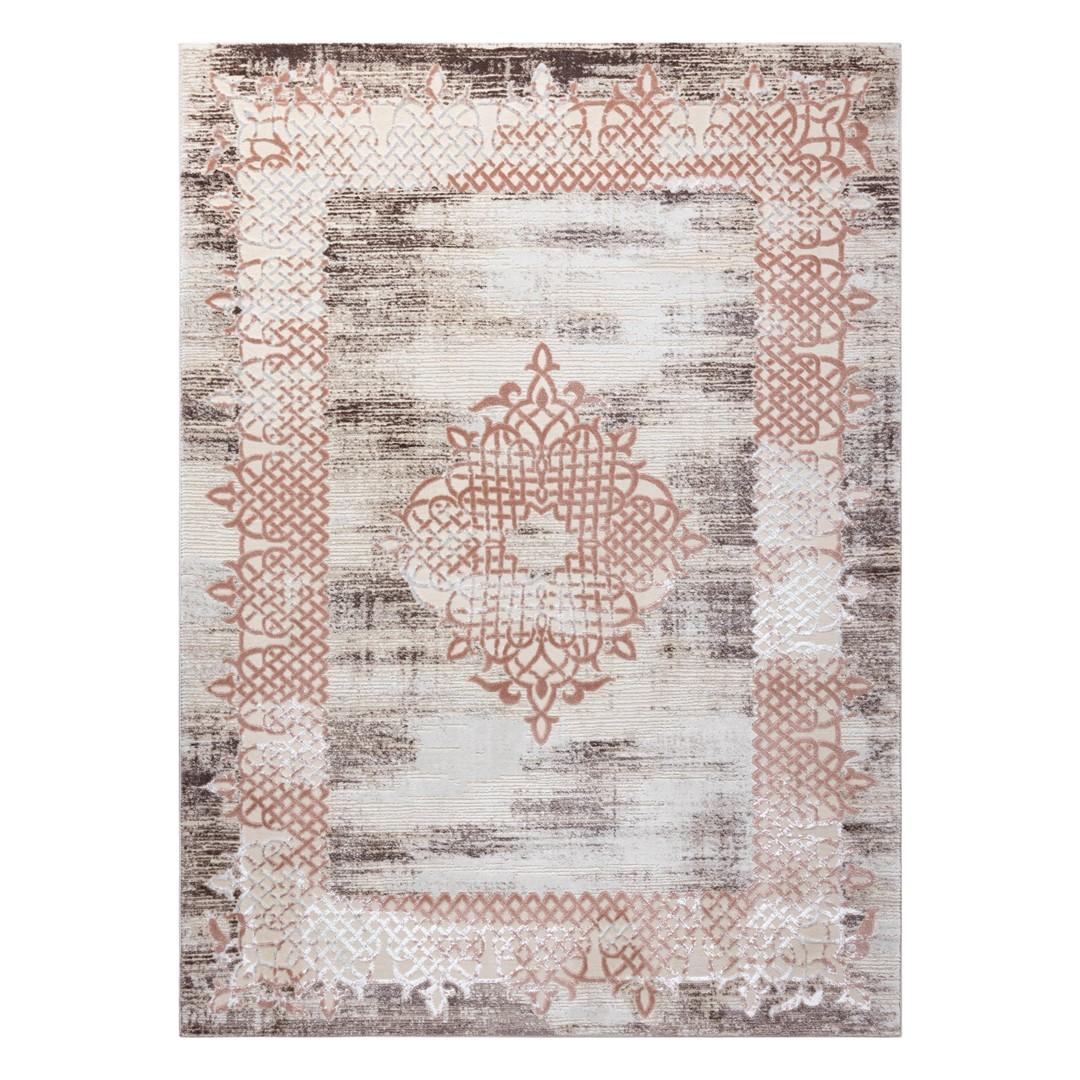 Gulvtæppe - Hakano Iona Frame 3, beige 160×220 cm billede