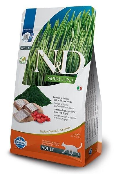 Kattemad tørfoder Farmina N&D Spirulina Sild – 1,5 kg billede