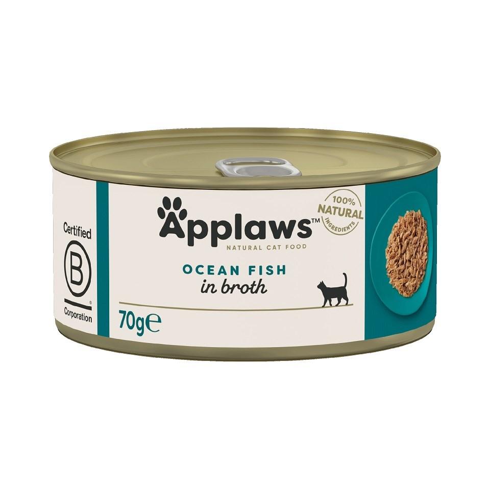 Vådfoder til kat – Applaws Ocean Fish i bouillon 70 g billede