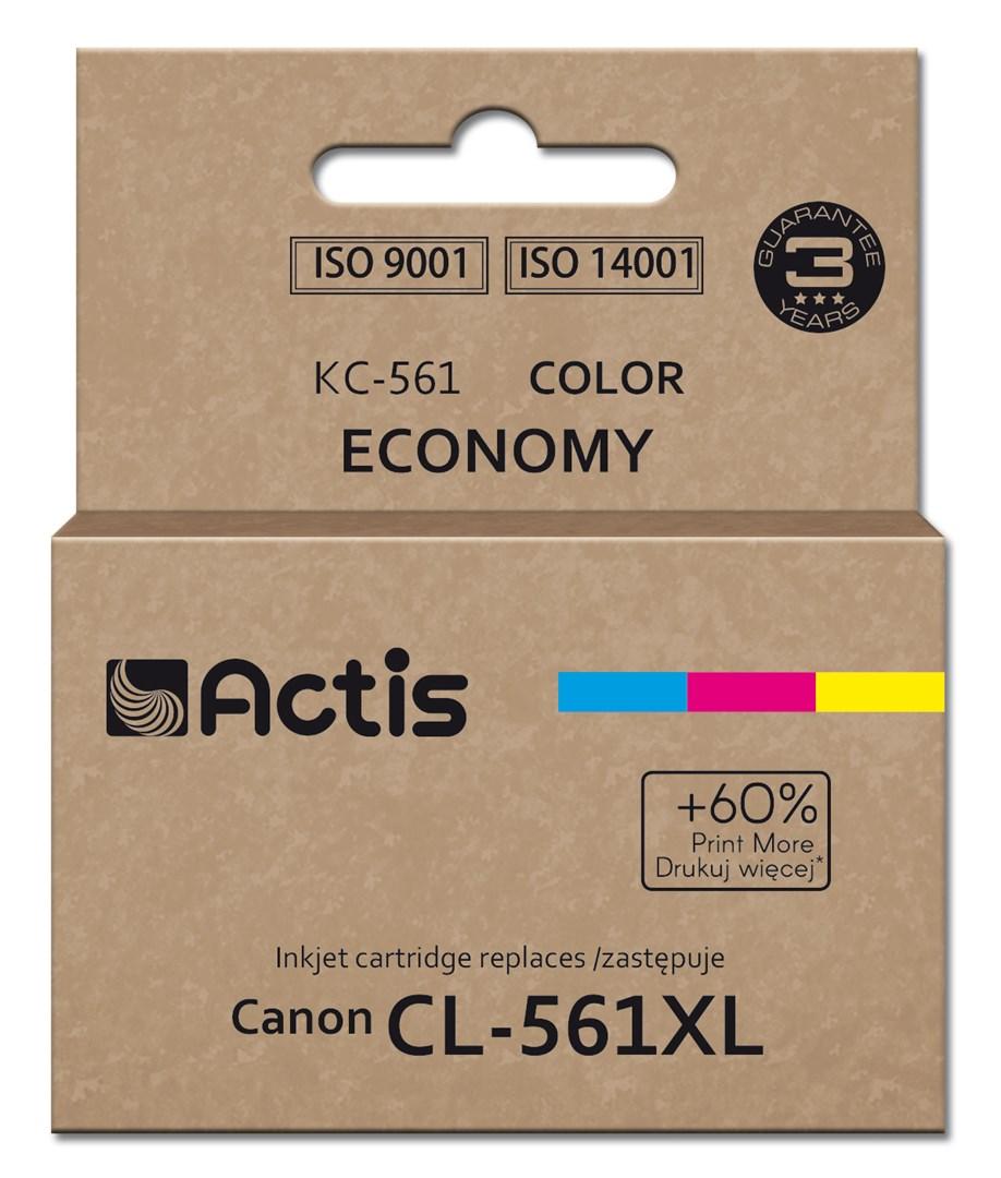 Blækpatron til Canon – Actis KC-561 (erstatning for CL-561XL, Supreme, 18 ml, cyan/magenta/gul) billede