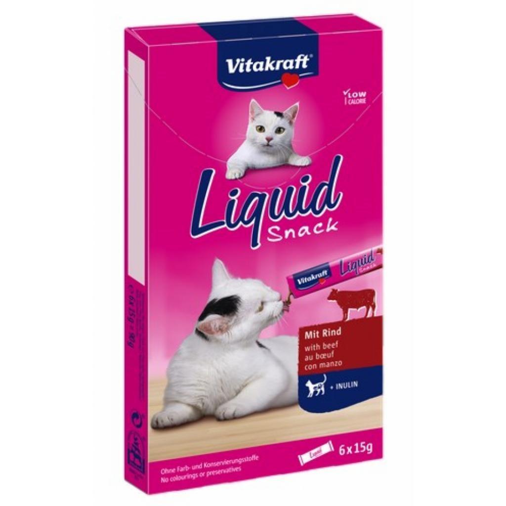 Kattegodbid - Vitakraft Liquid Snack med oksekød, 6 × 15 g billede